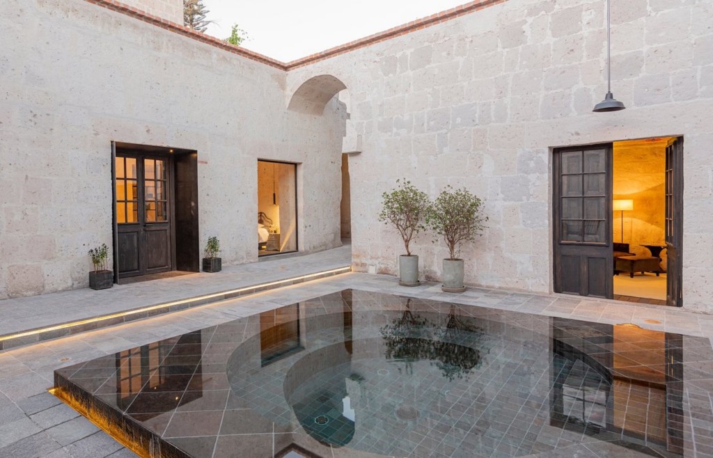 The stylish plunge pool at CIRQA Arequipa - Luxury holidays to Peru